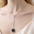 Collana Pendol con Ciondolo Agata Verde Sfaccettata in Argento 925 Silver – Gioiello Artigianale Donna