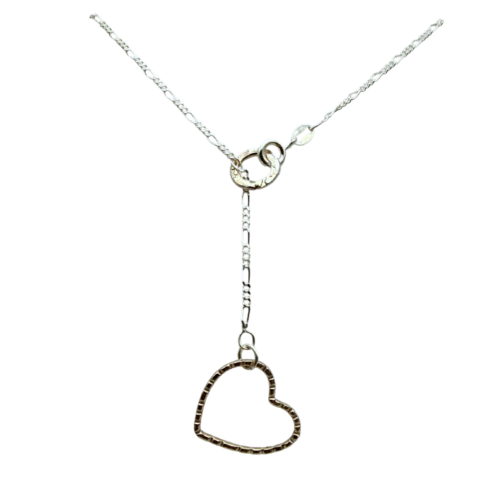 Collana Pendol con Cuore Martellato in Argento Silver