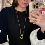 Collana Raw Oval in Acciaio Gold