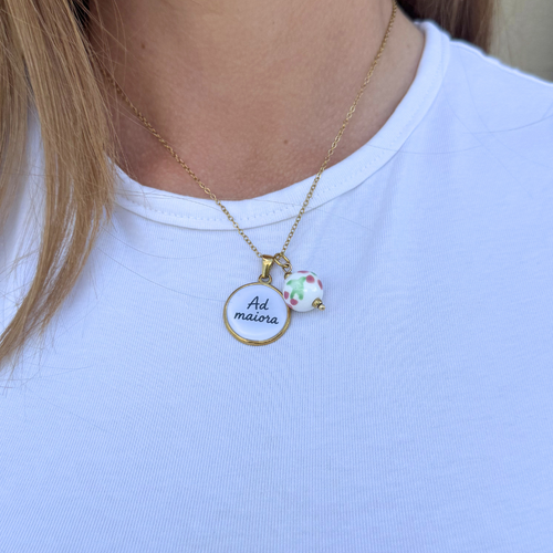 Collana Ad Maiora in Acciaio Gold