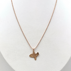 collana in argento 925 con ciondolo aeroplano placcata oro rosa 18k