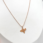 collana aereo in argento 925 placcata oro rosa 18k