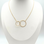 Collana Anelli Stilizzati in Acciaio Gold