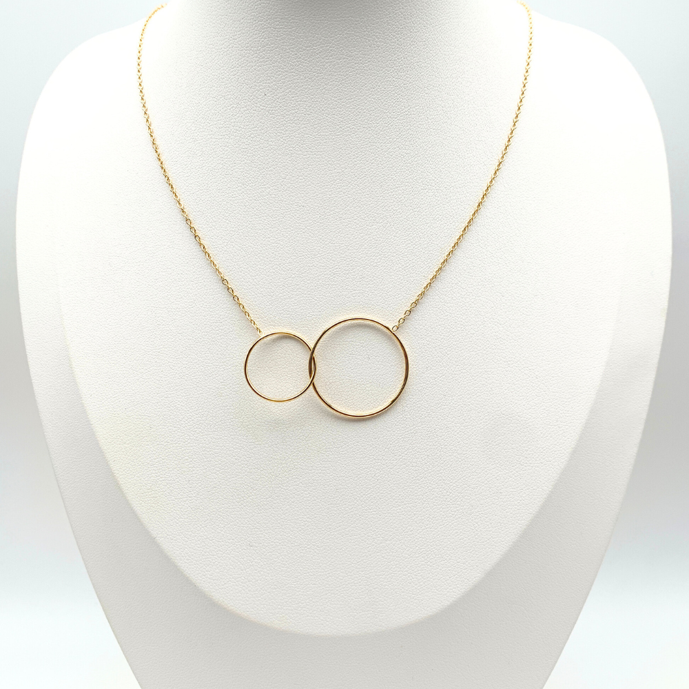 Collana Anelli Stilizzati in Acciaio Gold