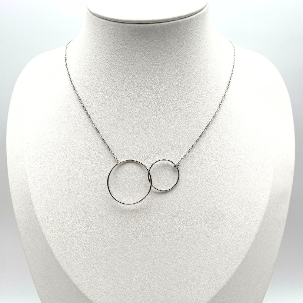 Collana Anelli Stilizzati in Acciaio Silver