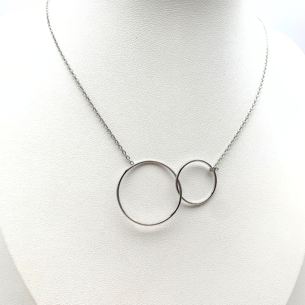 Collana Anelli Stilizzati in Acciaio Silver