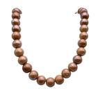 Collana Aurora Ceramica Marrone in Acciaio Gold