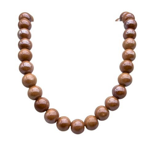 Collana Aurora Ceramica Marrone in Acciaio Gold