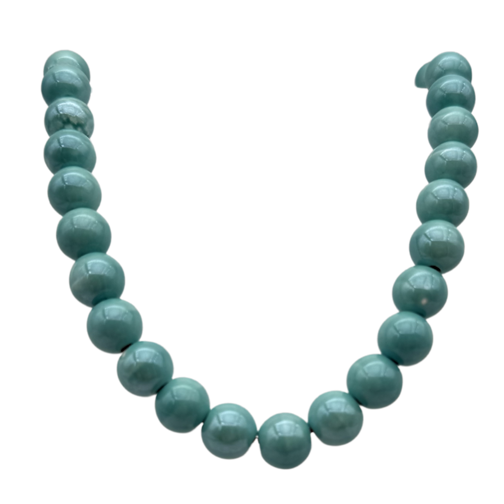 Collana Aurora Ceramica Verden Acqua in Acciaio Gold