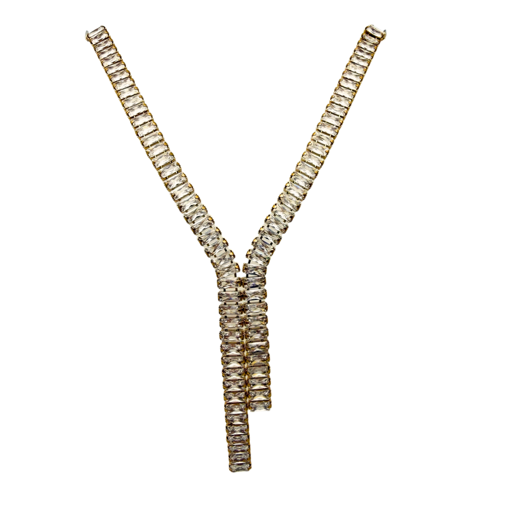 Collana Baguette in Acciaio Gold