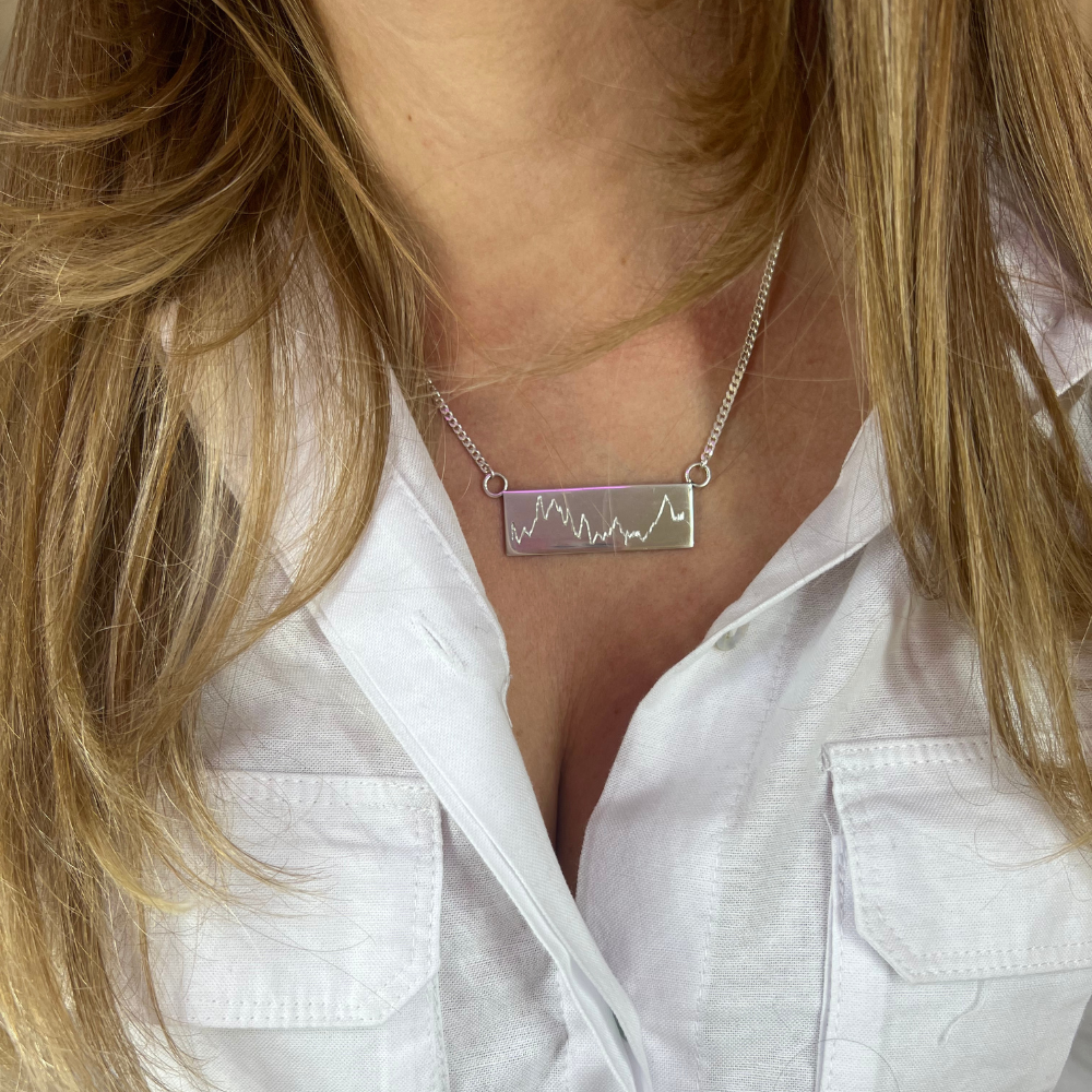 collana in argento 925 grumetta silver con targhetta con incisione battito nome e data