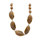 Collana Beige Stones in Acciaio Gold