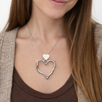 Collana Big Love con Strass in Acciaio Silver