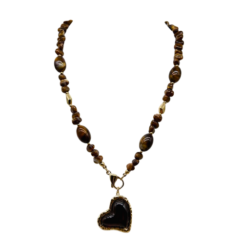 Collana Brown Sweet Heart in Acciaio Gold