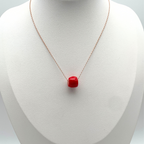 Collana Caramella Rossa in Argento Rosè
