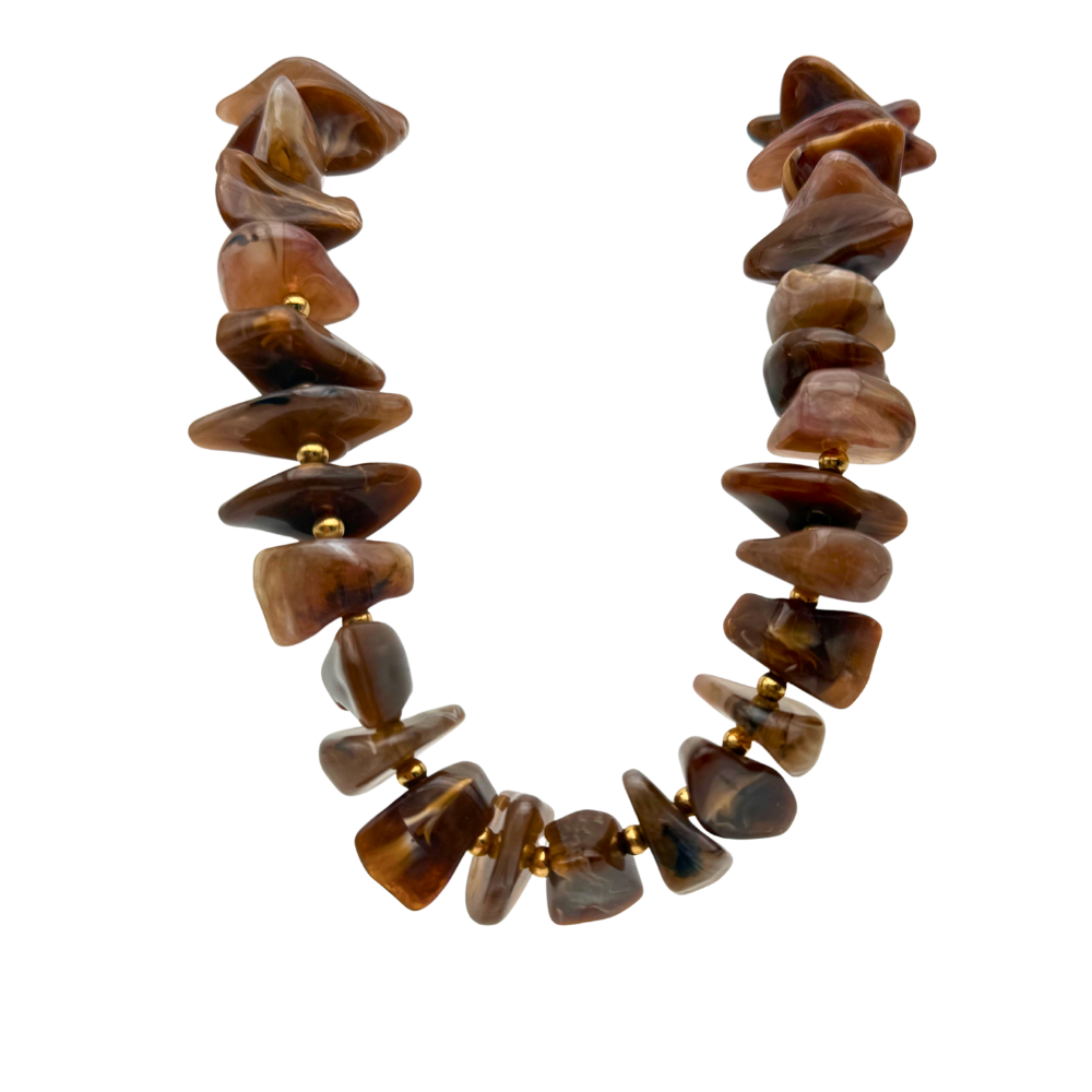 Collana Caramel Stones in Acciaio Gold