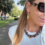 Orecchino Rectangle Hoops in Acciaio Gold