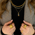 Collana Twist Chain in Acciaio Gold