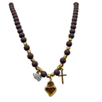 Collana Cuore Sacro in Acciaio Gold
