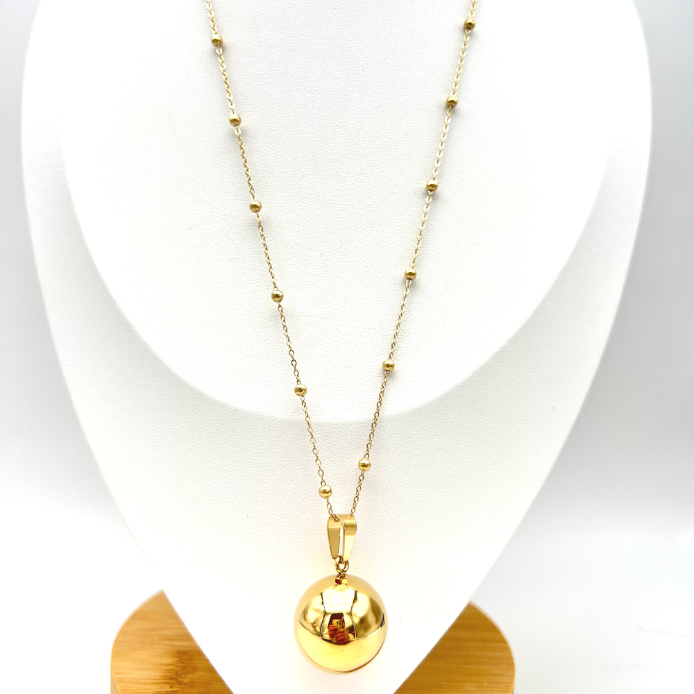 collana chiama angeli in acciaio gold