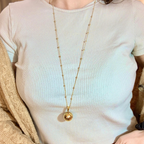 collana chiama angeli in acciaio gold