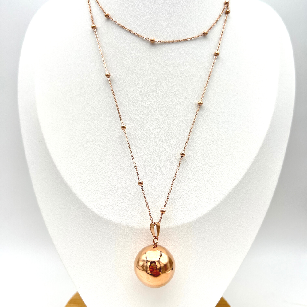 collana chiama angeli in acciaio rosè
