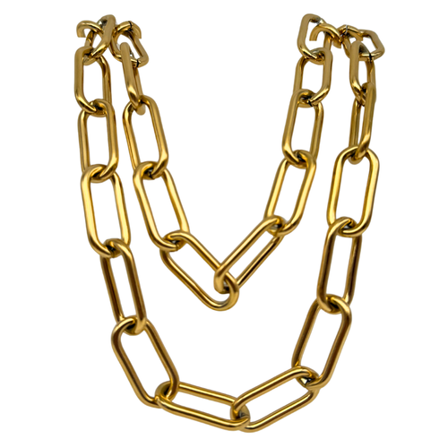 Collana Catena Chunky in Acciaio Gold