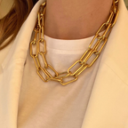 Collana Catena Chunky in Acciaio Gold