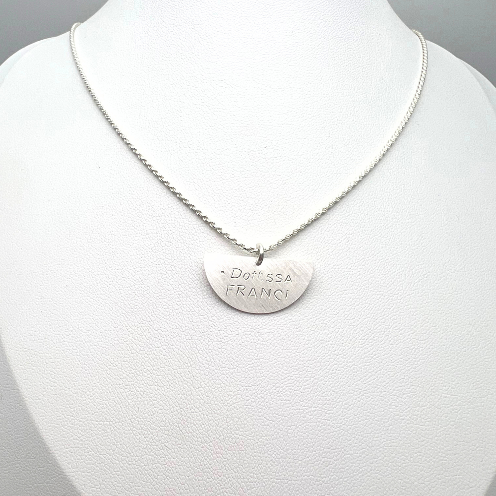 Collana Mezza Luna Personalizzabile in Argento Silver