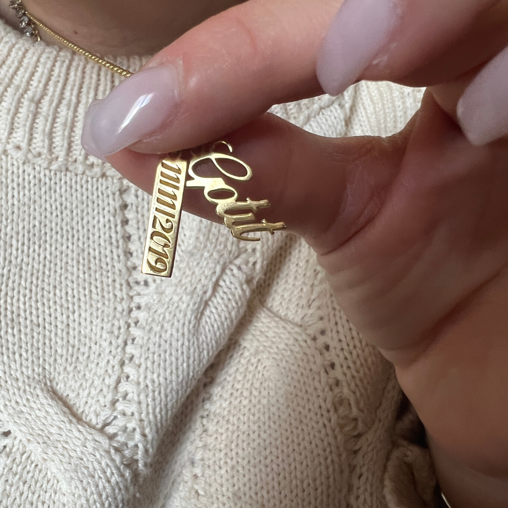 collana personalizzabile con targhetta e scritta
