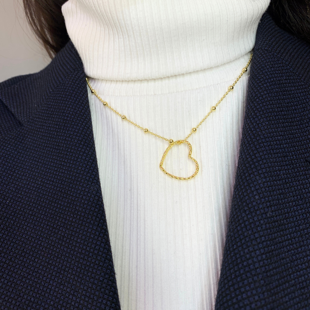 Collana Cuore Stilizzato in Argento Gold