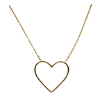 Cuore Essenziale – Collana Girocollo in Acciaio Gold con Ciondolo Stilizzato