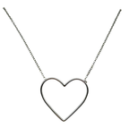 Cuore Essenziale - Collana Girocollo in Acciaio Silver con Ciondolo Stilizzato