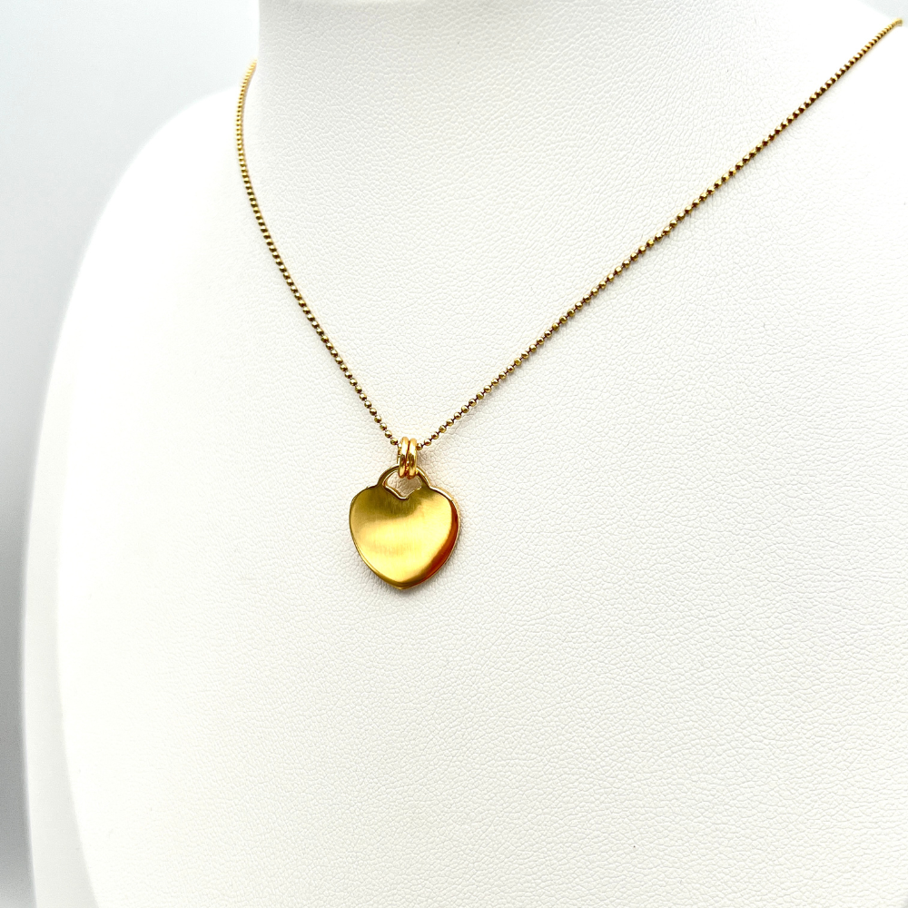 collana con cuoricino in argento colore gold