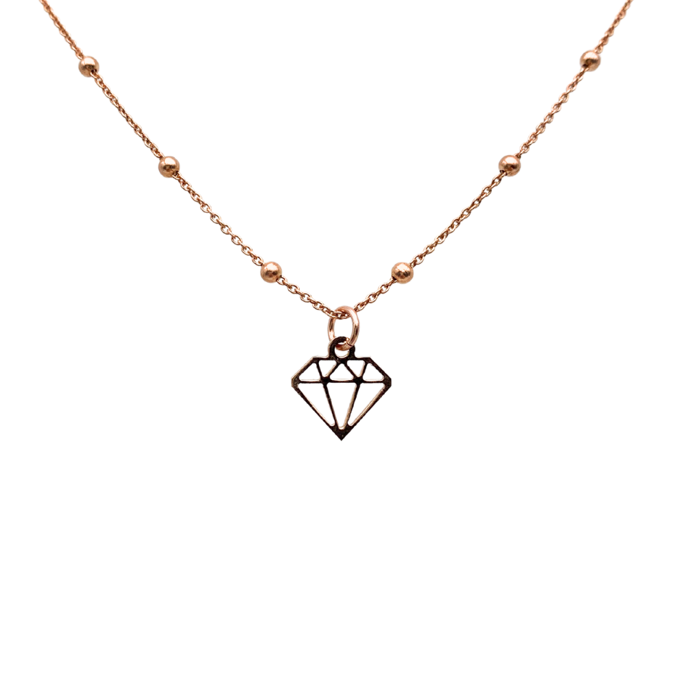 Collana Diamond Mini in Argento Rosè
