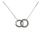Intreccio di Luce - Collana Girocollo in Acciaio Silver con Doppio Anello