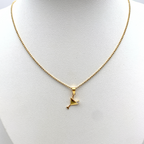 collana girocollo in argento gold con ciondolo a forma di drink con zircone bianco