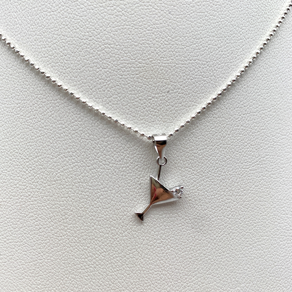 Collana Drink con Zircone Bianco in Argento Silver
