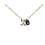 Collana Emily Viola in Acciaio Gold