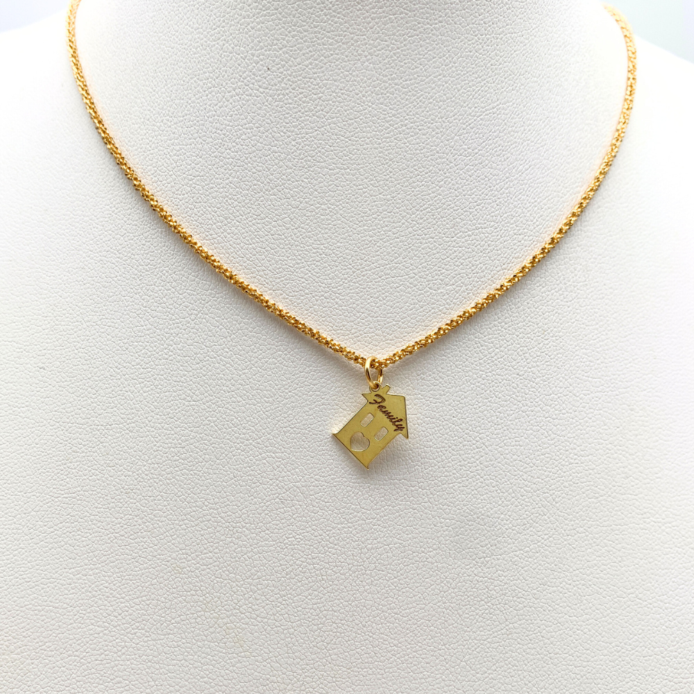 Collana Casetta Family in Argento Gold