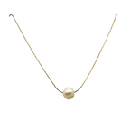 Collana Filo di Perla in Acciaio Gold