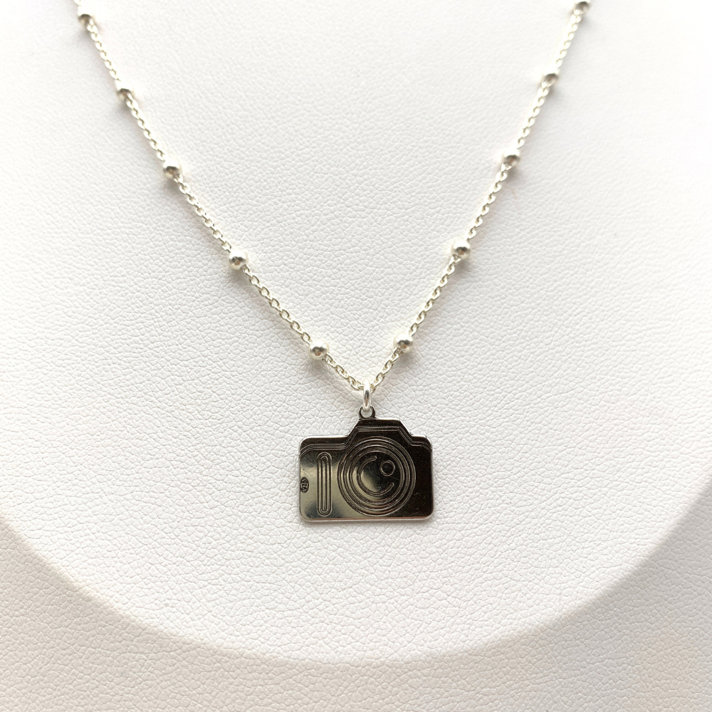 collana in argento silver con ciondolo macchina fotografica