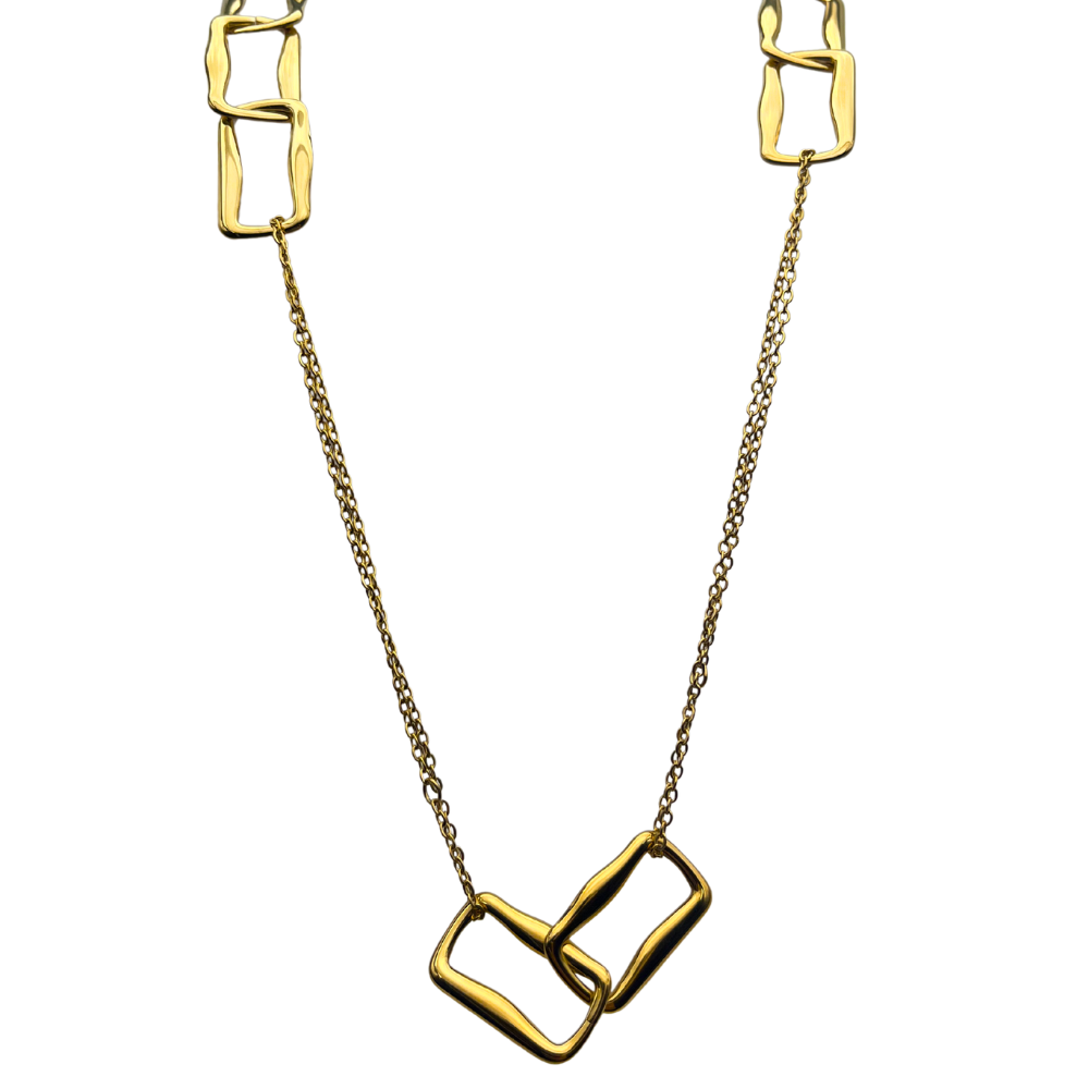 Geometric Chain in Acciaio Gold