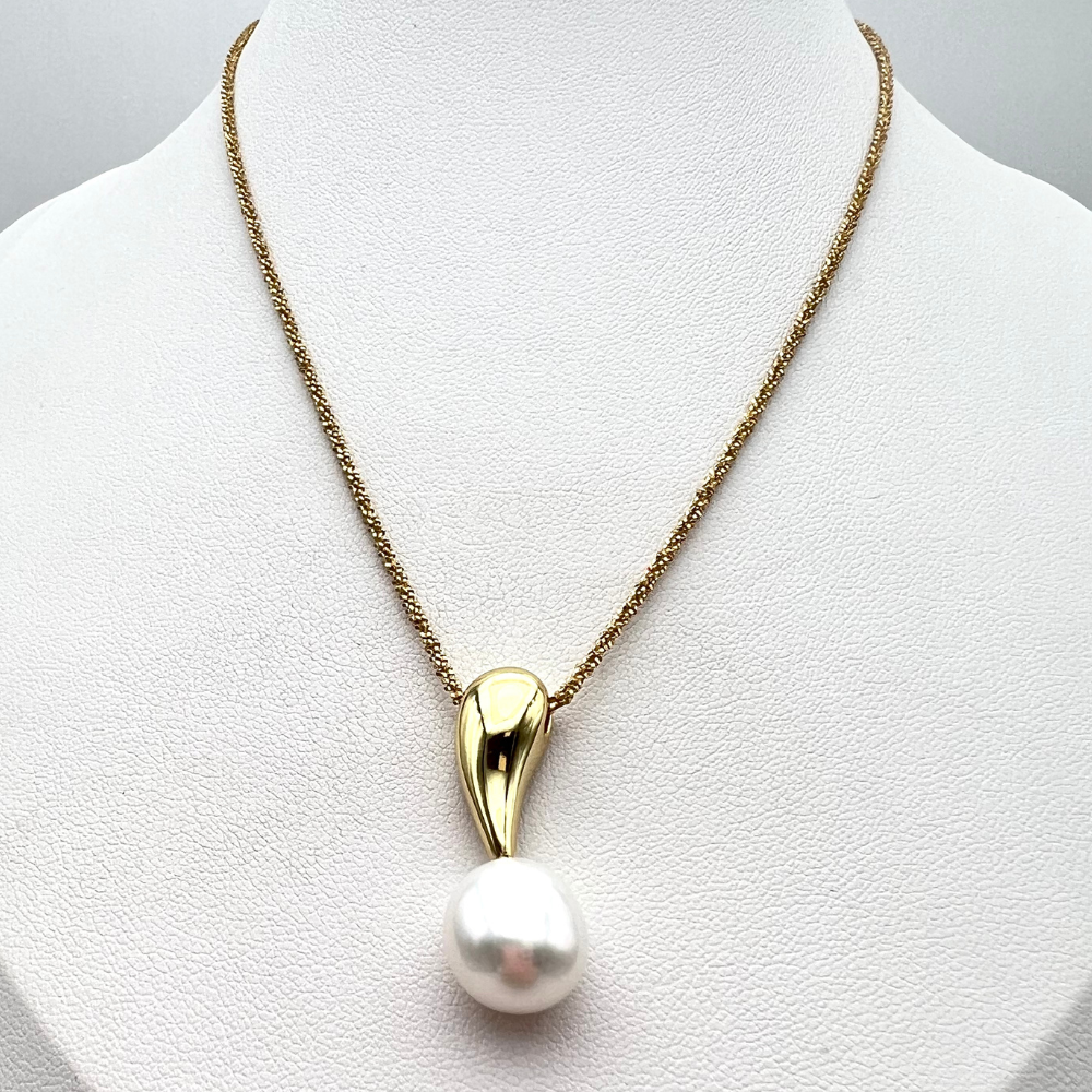 Collana Goccia di Perla in Argento Gold