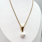 collana goccia di perla in argento gold