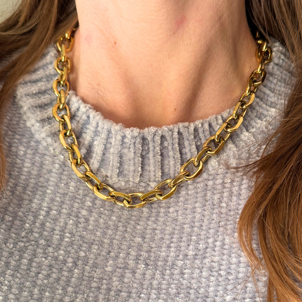 Collana Grumetta Big in Acciaio Gold