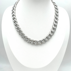 collana in acciaio silver girocollo grumetta
