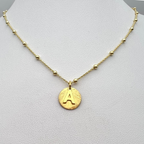 collana in argento 925 con piastrina satinata e lettera personalizzabile gold