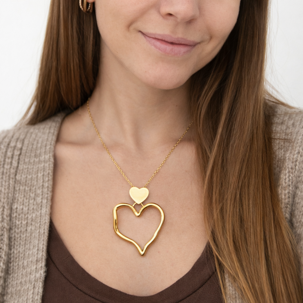 Collana Big Love in Acciaio Gold