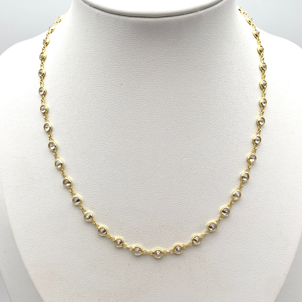 Collana Luce con Zirconi Bianchi in Argento Gold